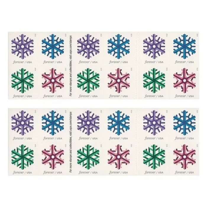 Geometric Snowflakes Forever Stamps 2015