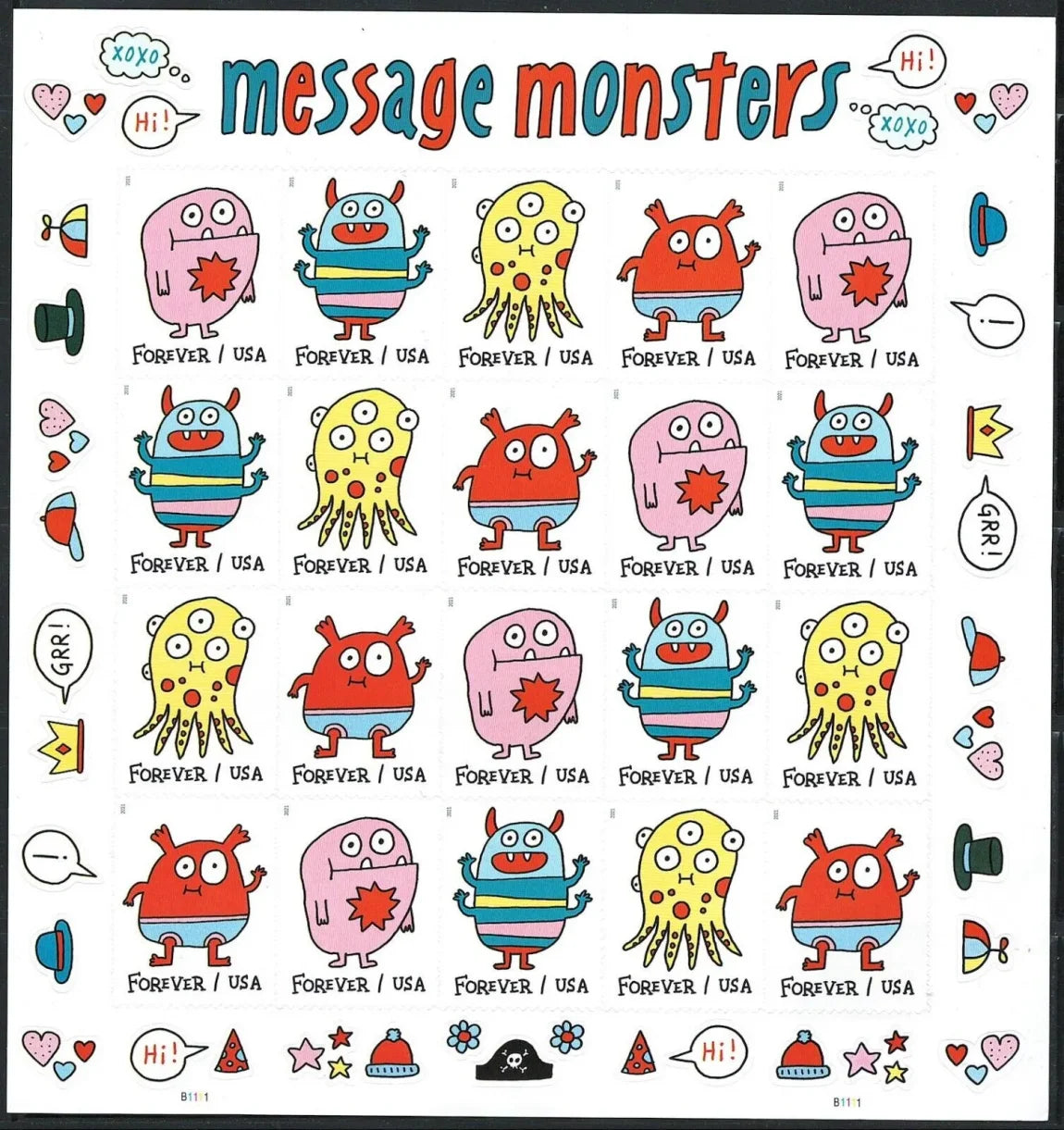 Message Monsters Forever Stamps 2021