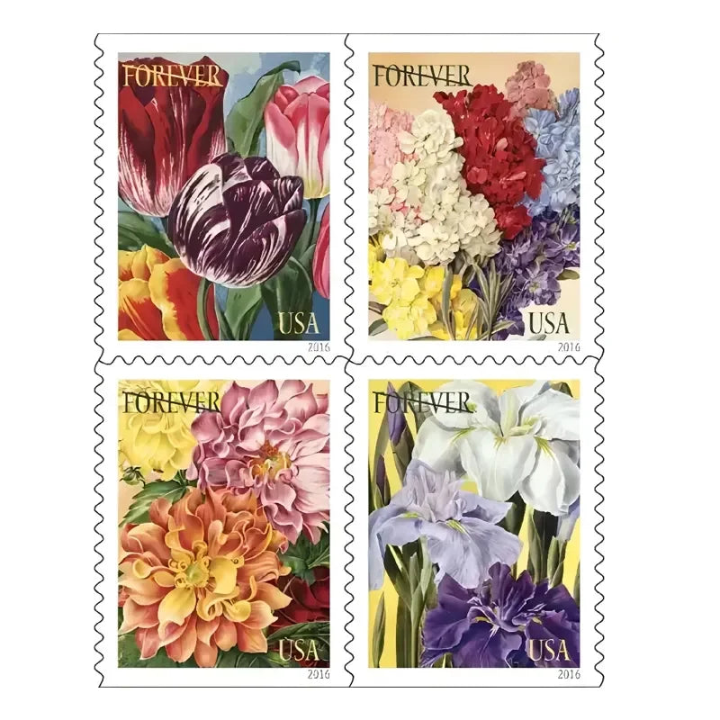 2023 Tulip Blossoms Forever Stamps& 2016 Botanical Art Forever Stamps