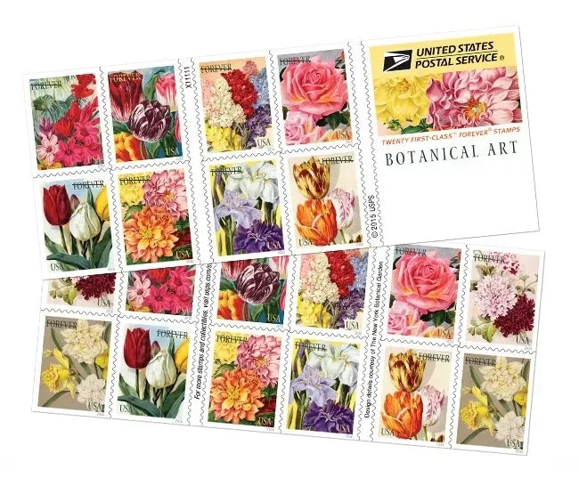 2023 Tulip Blossoms Forever Stamps& 2016 Botanical Art Forever Stamps