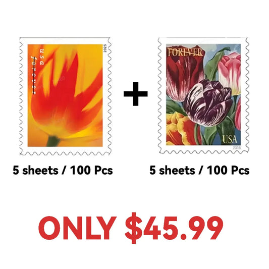 2023 Tulip Blossoms Forever Stamps& 2016 Botanical Art Forever Stamps